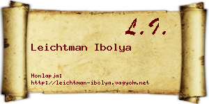 Leichtman Ibolya névjegykártya